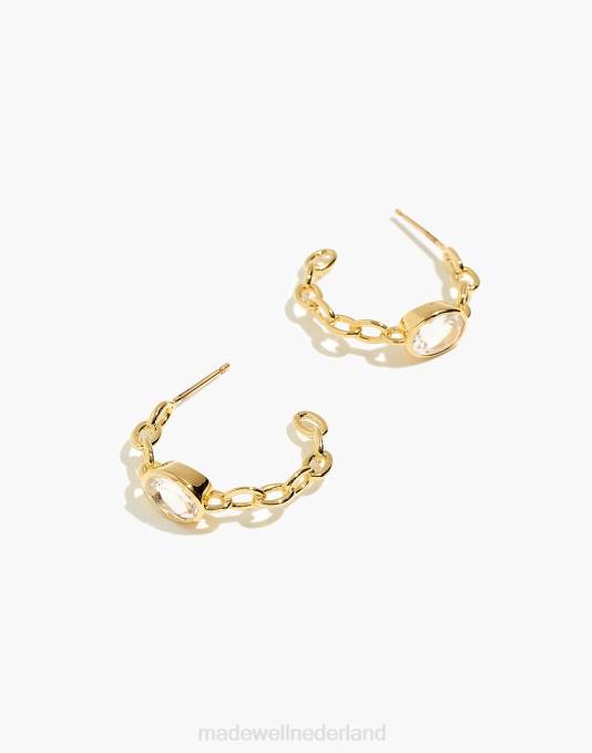 juwelen goud ZVH61541 Madewell studio grun topaas kabeloorringen vrouwen