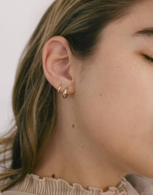 juwelen goud ZVH61772 Madewell Kinn petite Huggie-oorringen vrouwen