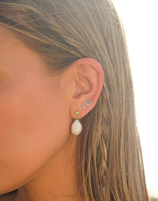 juwelen goud ZVH61933 Madewell muns perla oorbellen vrouwen