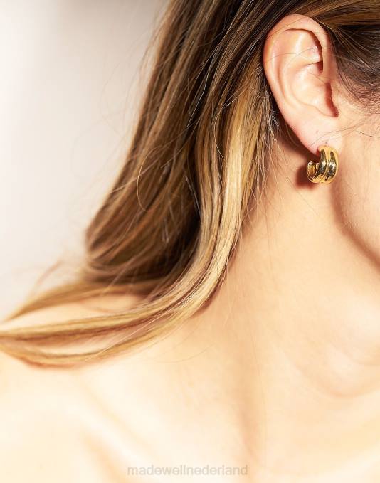 juwelen goud ZVH6919 Madewell Odette New York mini dubbele bulle oorringen vrouwen