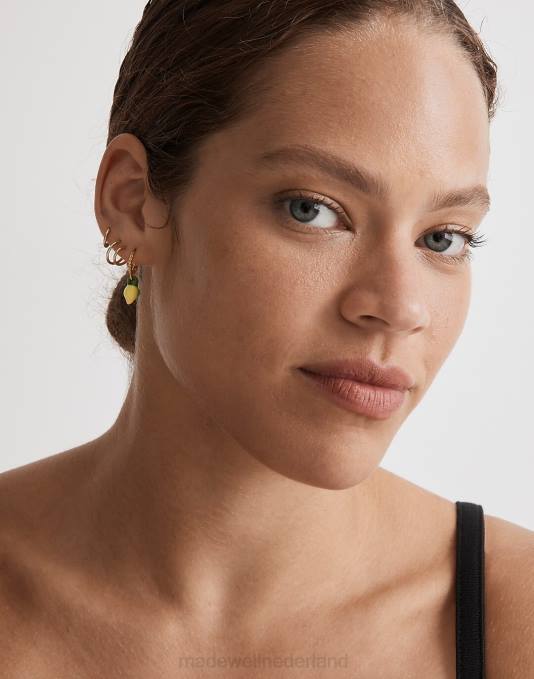 juwelen kamille ZVH6887 Madewell emaille citroen gedraaide knuffel oorbellen vrouwen