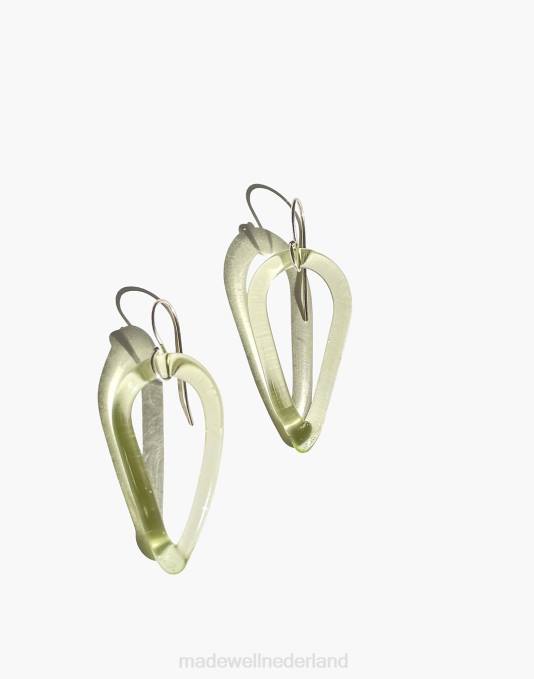 juwelen licht groen ZVH61469 Madewell Jane d'arensbourg traanvormige limoenglazen oorbellen vrouwen