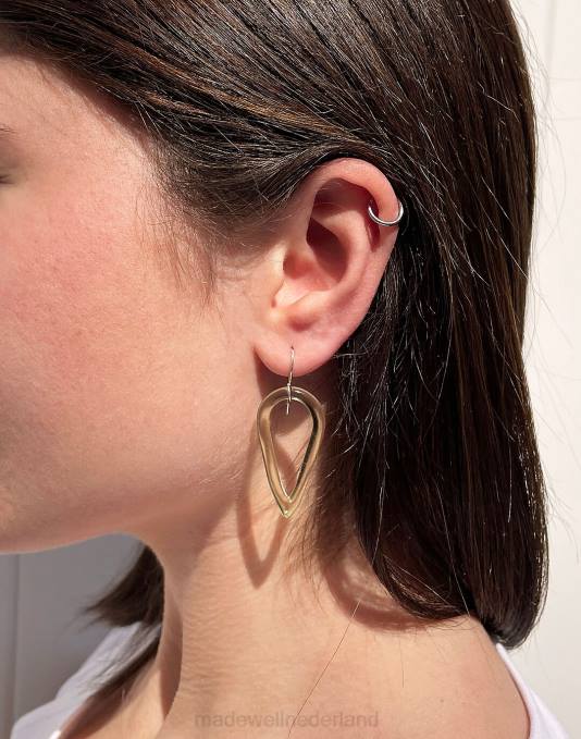 juwelen licht groen ZVH61469 Madewell Jane d'arensbourg traanvormige limoenglazen oorbellen vrouwen