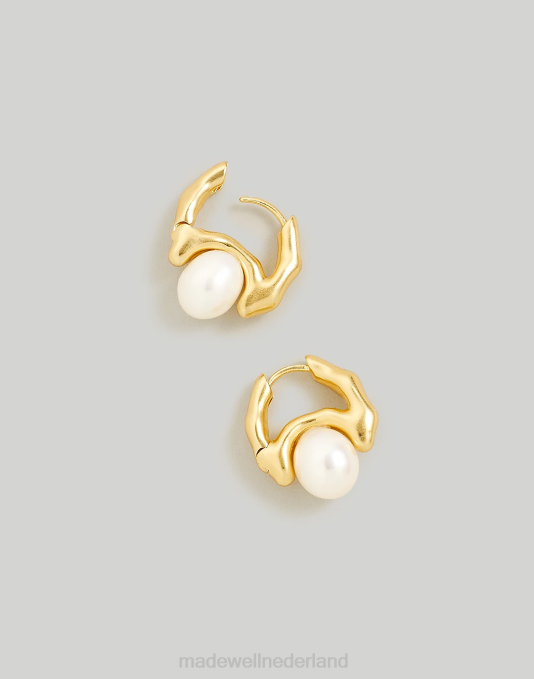 juwelen licht zilveren os ZVH6840 Madewell Huggie oorringen met zoetwaterparels vrouwen