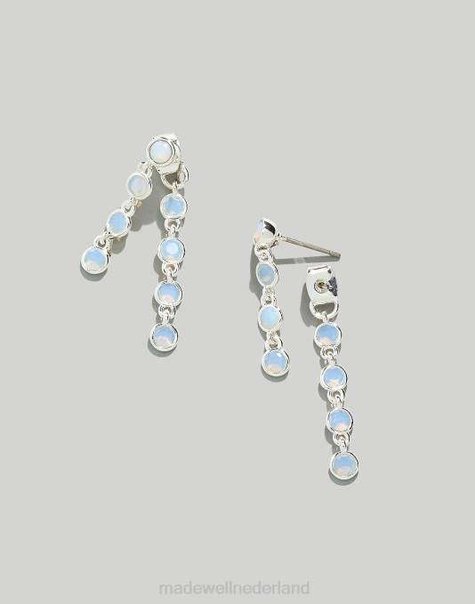 juwelen maansteen ZVH6930 Madewell gestapelde stenen oorbellen vrouwen