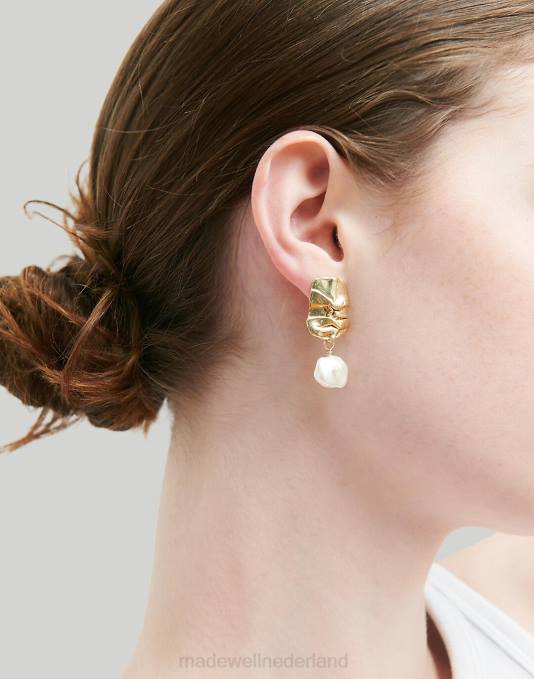 juwelen messing ZVH62047 Madewell Odette spatbord met pareloorbellen vrouwen