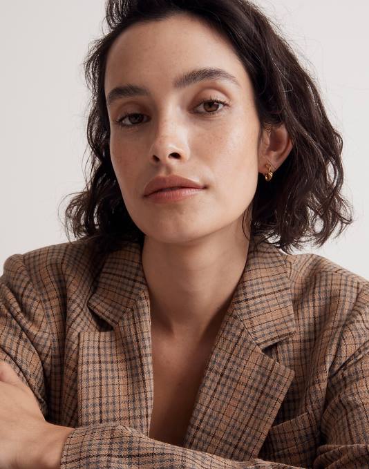 juwelen vintage goud ZVH6844 Madewell Huggie-hoepeloorbellen met gedraaid lint vrouwen