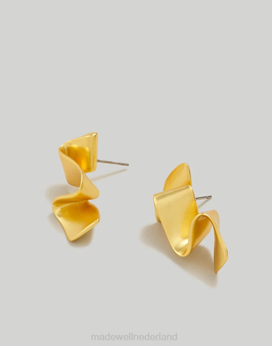 juwelen vintage goud ZVH6925 Madewell metalen lint statement oorbel vrouwen