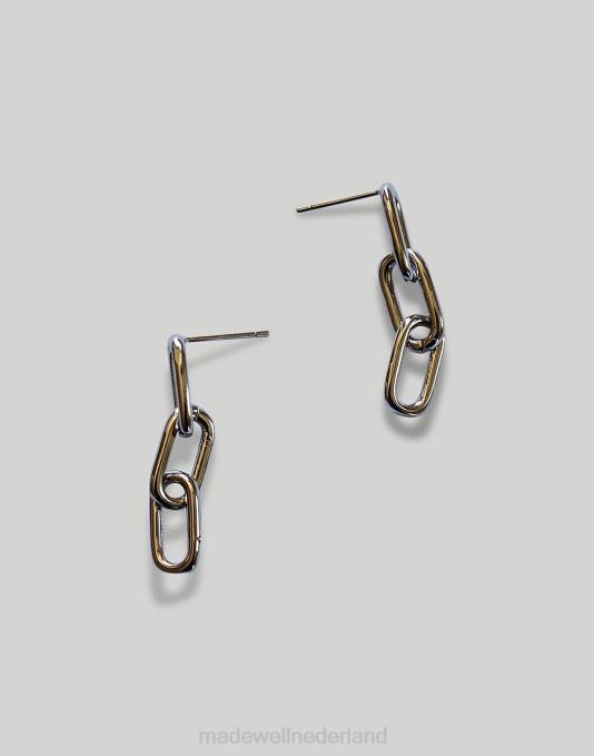 juwelen zilver ZVH61448 Madewell Abcrete & Co. oorbellen met drie schakels vrouwen