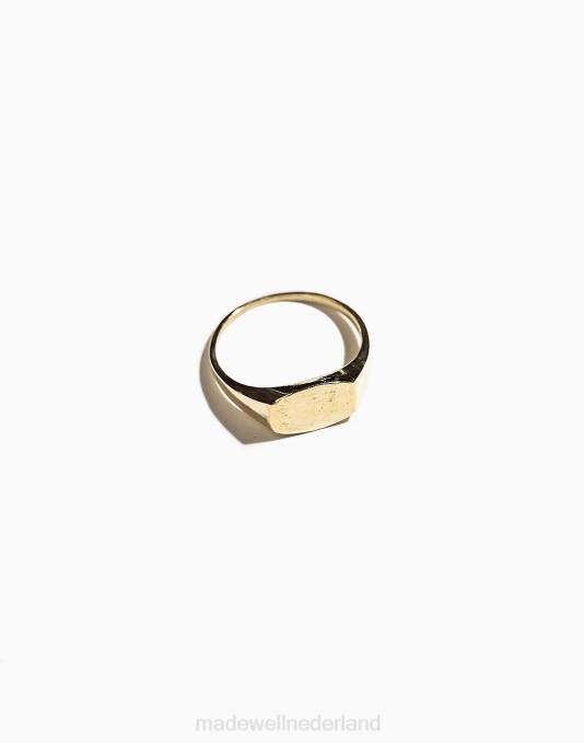 accessoires goud ZVH61297 Madewell iris 1956 sieraden gehamerd minimalistische zegel vrouwen