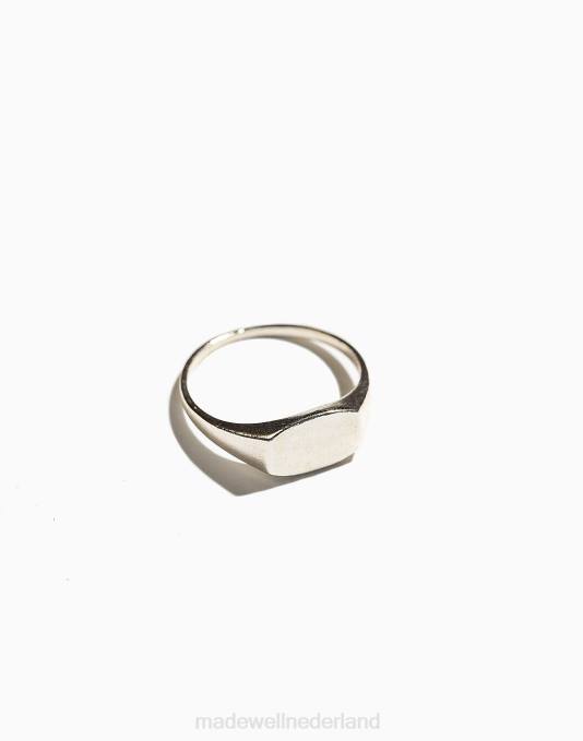 accessoires zilver ZVH61301 Madewell iris 1956 sieraden gehamerd minimalistische zegel vrouwen