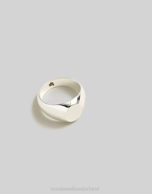juwelen bleek goud ZVH6978 Madewell ovale zegelring vrouwen