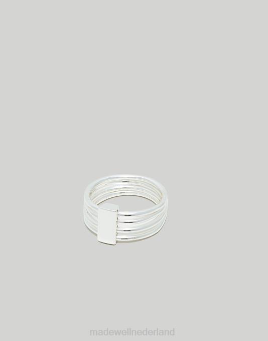 juwelen gepolijst zilver ZVH6982 Madewell naadloze stapelringen vrouwen