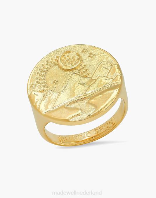 juwelen goud ZVH61563 Madewell studio grun berg zegelring vrouwen