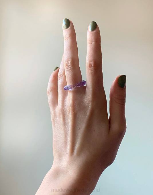 juwelen lila ZVH61466 Madewell Jane d'arensbourg organische band glazen ring vrouwen
