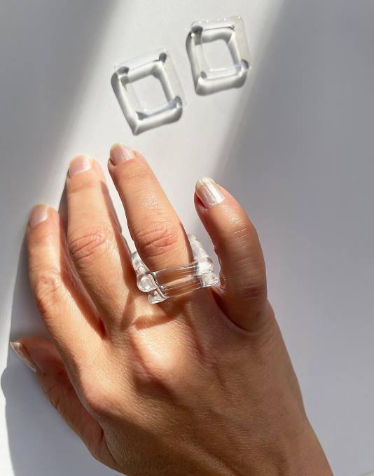 juwelen één kleur ZVH61475 Madewell Jane d'arensbourg vierkante helderglazen ring vrouwen