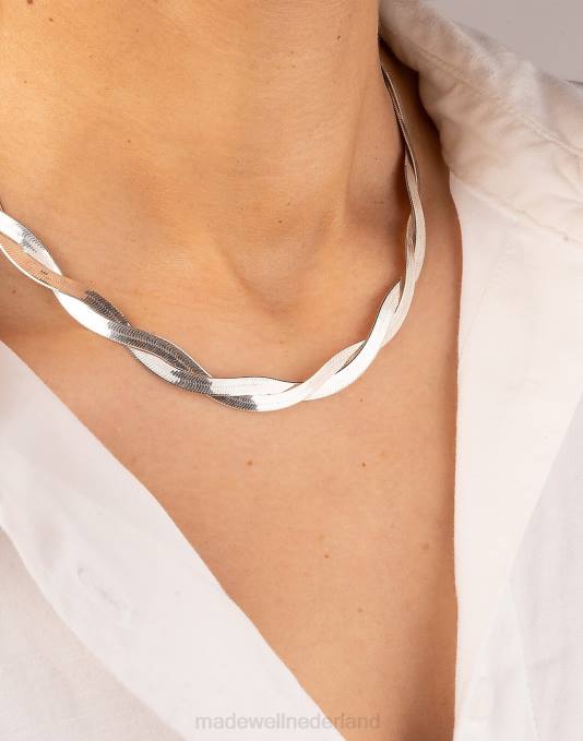 juwelen zilver ZVH61382 Madewell charlotte cauwe studio de twist visgraatketting vrouwen