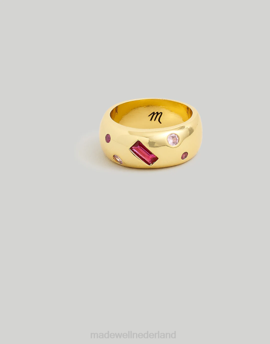 juwelen zonverkleurde munt ZVH6969 Madewell Dikke ring met kristallen inleg vrouwen