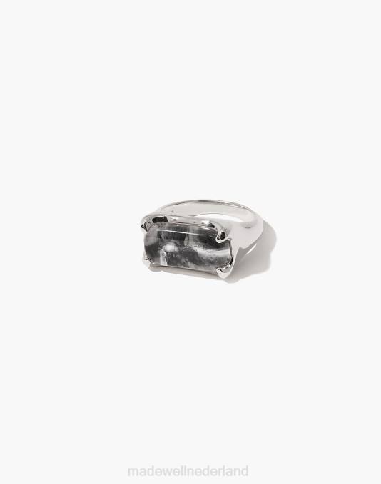 juwelen zwart multi ZVH61814 Madewell cled prisma ring marmer vrouwen