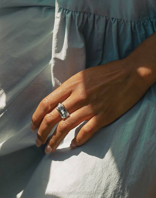 juwelen zwart multi ZVH61814 Madewell cled prisma ring marmer vrouwen