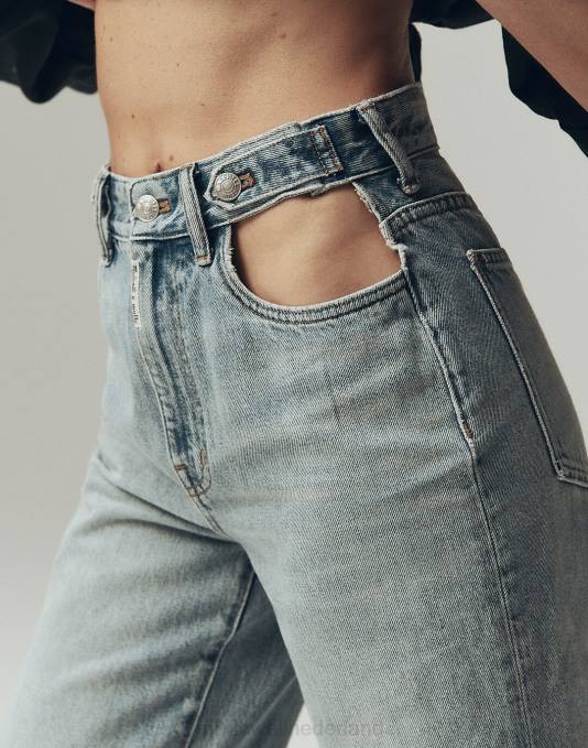 kleding donna wassen ZVH61067 Madewell Molly Dickson uitgesneden wijde rechte jeans vrouwen