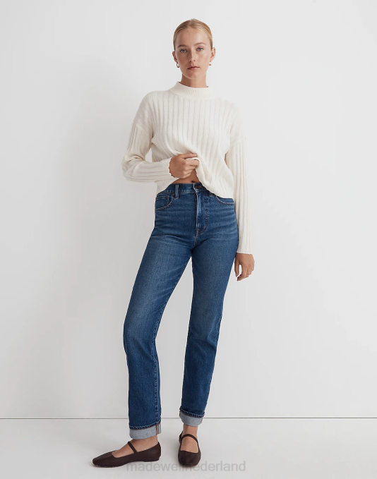 kleding penhout wassen ZVH61061 Madewell de rechte jeans uit de jaren 90: bcrf selvedge-editie vrouwen