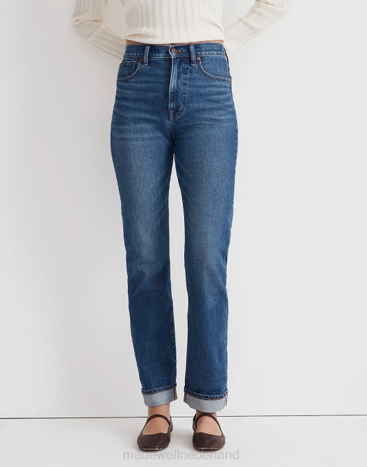 kleding penhout wassen ZVH61061 Madewell de rechte jeans uit de jaren 90: bcrf selvedge-editie vrouwen