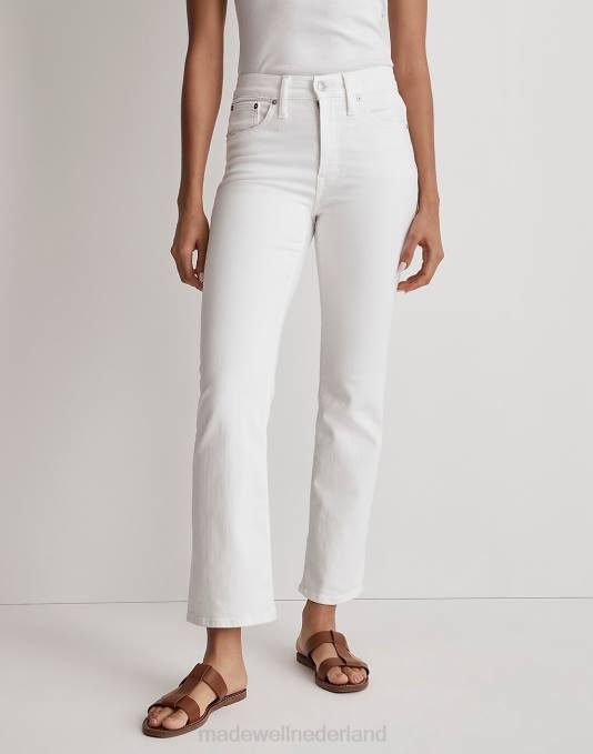 kleding puur wit ZVH61104 Madewell kick-out crop jeans vrouwen