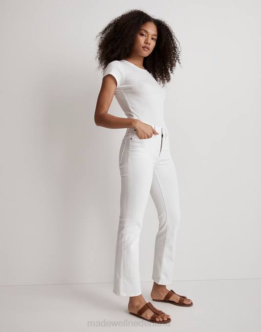 kleding puur wit ZVH61104 Madewell kick-out crop jeans vrouwen
