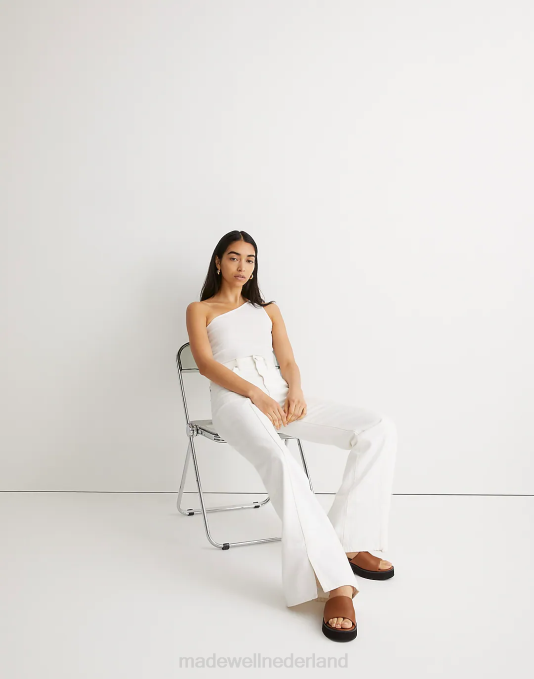 kleding tegel wit ZVH62525 Madewell wijde flare jeans vrouwen