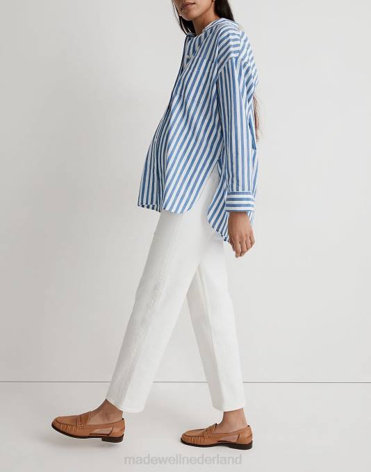 kleding tegel wit ZVH62536 Madewell zwangerschaps-over-de-buik perfecte vintage rechte jeans vrouwen