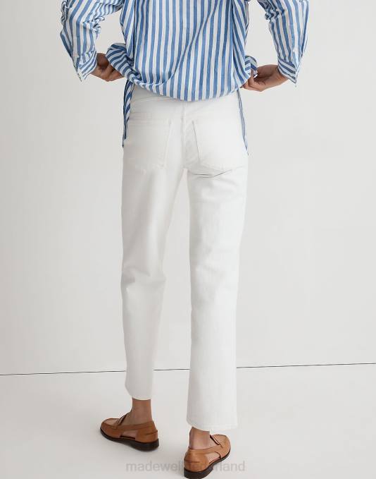 kleding tegel wit ZVH62536 Madewell zwangerschaps-over-de-buik perfecte vintage rechte jeans vrouwen