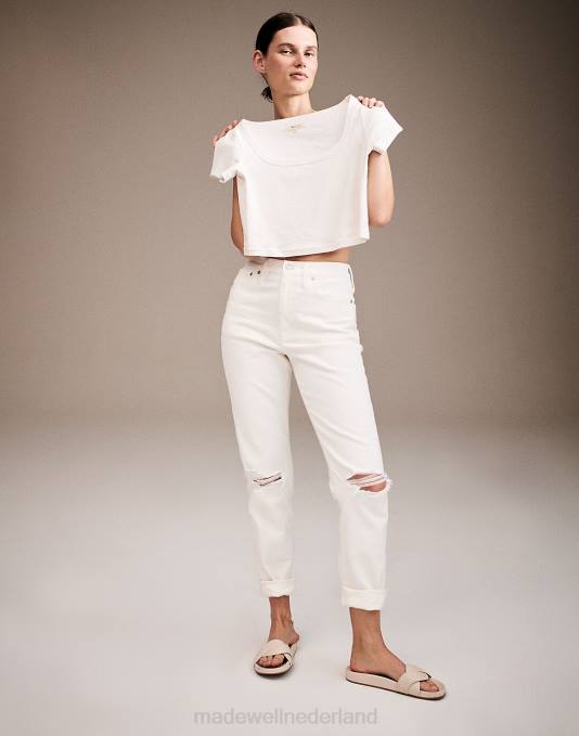 kleding tegel wit ZVH62560 Madewell de slanke boyjeans met hoge taille vrouwen