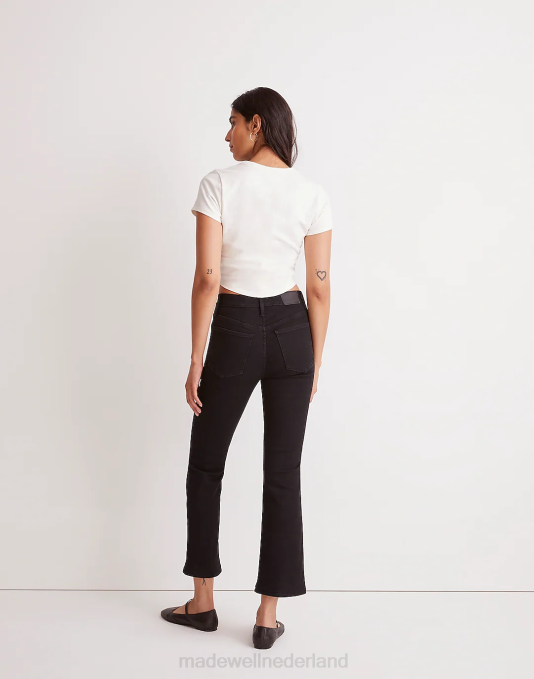 kleding zwarte spoelwas ZVH61053 Madewell kick-out crop jeans vrouwen