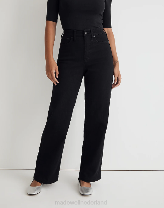 kleding zwarte spoelwas ZVH61097 Madewell de ronde, perfecte vintage jeans met wijde pijpen vrouwen