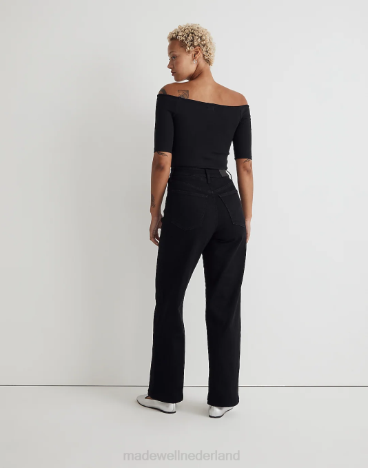 kleding zwarte spoelwas ZVH61097 Madewell de ronde, perfecte vintage jeans met wijde pijpen vrouwen