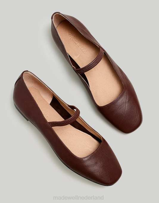 schoenen chocolade rozijn ZVH62654 Madewell de greta balletflat vrouwen