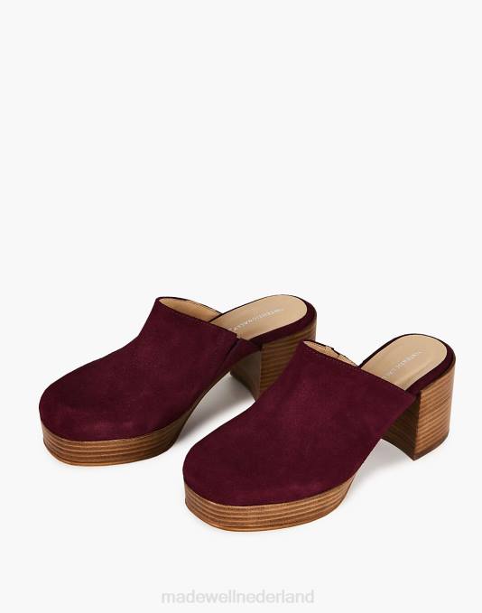 schoenen donkerrood ZVH62687 Madewell opzettelijk blanco feitenklompen vrouwen