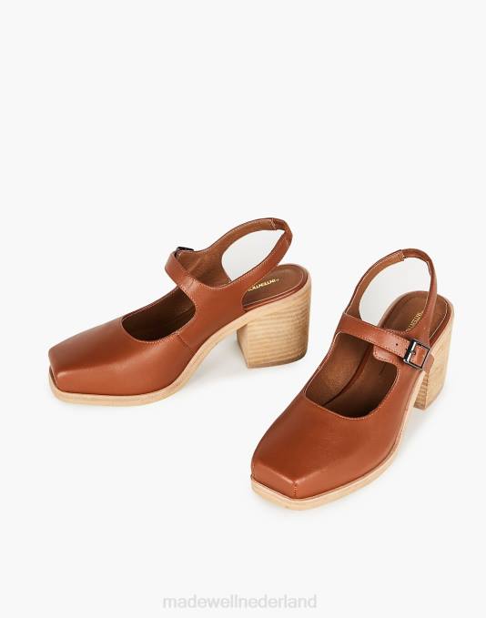 schoenen karamel ZVH62701 Madewell opzettelijk blanco leren kantoor Mary Jane slingbacks vrouwen
