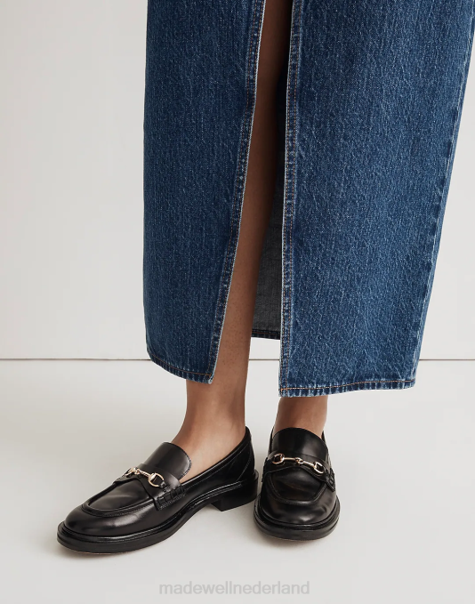 schoenen echt zwart ZVH62662 Madewell de vernon bit hardware loafer van leer vrouwen