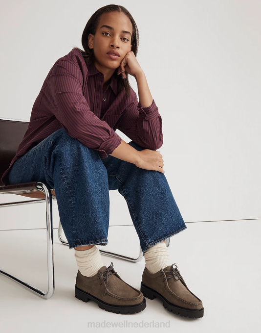 schoenen houtskool ZVH61429 Madewell g.h.bass wallace suède moc vrouwen