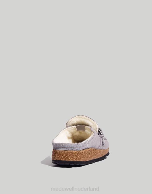 schoenen stenen munt/natuurlijk ZVH62681 Madewell Birkenstock suède klompen met gesp vrouwen