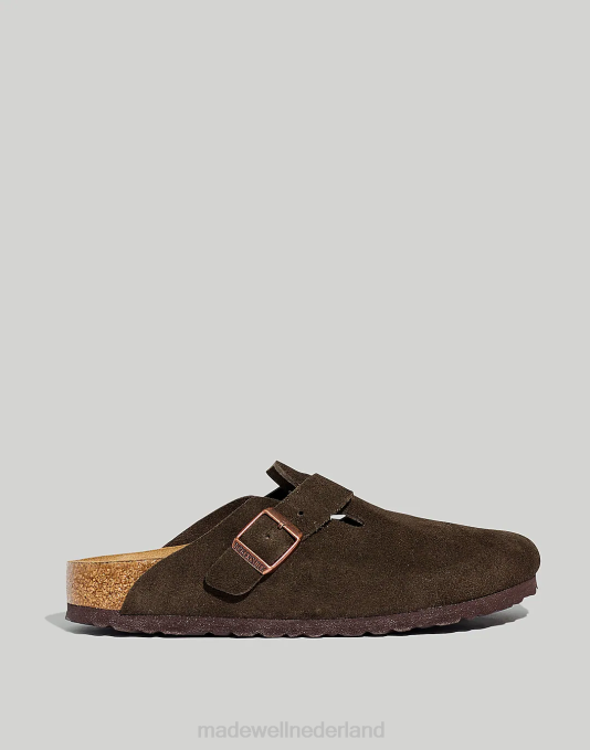 schoenen taupe ZVH61258 Madewell Birkenstock Boston suède klompen met zacht voetbed vrouwen