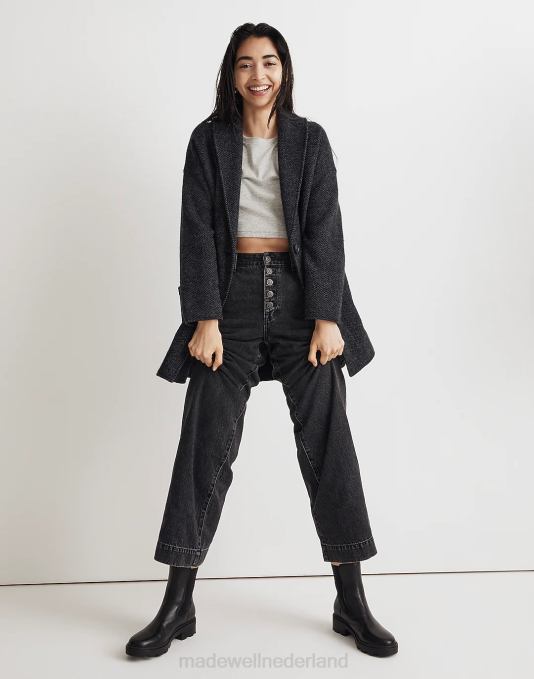 schoenen echt zwart ZVH62603 Madewell de Wyckoff Chelsea-laars met lugsole vrouwen