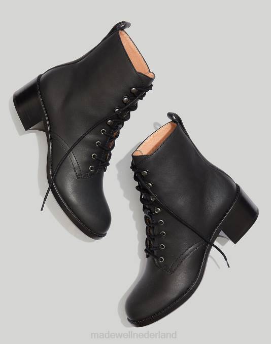 schoenen echt zwart ZVH62610 Madewell de patti veterlaars vrouwen