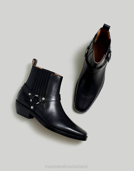 schoenen echt zwart ZVH62621 Madewell de santiago western enkellaars vrouwen