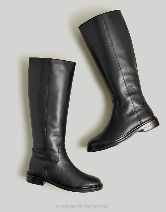 schoenen echt zwart ZVH62644 Madewell de drumgold-laars in verlengde kuit vrouwen