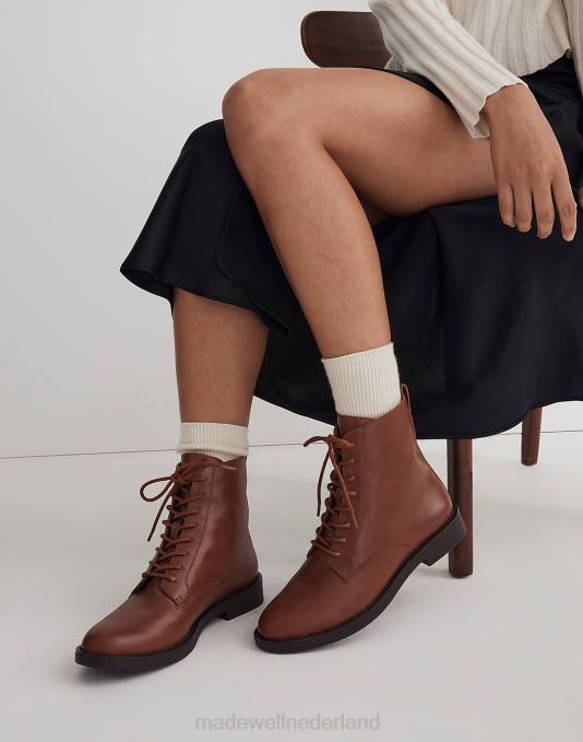 schoenen gedroogde esdoorn ZVH62614 Madewell de Evelyn enkellaars met veters vrouwen