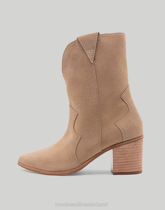 schoenen nootmuskaat ZVH61701 Madewell kaanas porto cowboylaarsje met stiksels vrouwen
