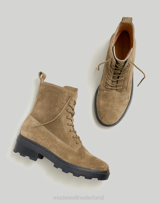 schoenen verbrande olijf ZVH62616 Madewell de Shelton veterlaars vrouwen